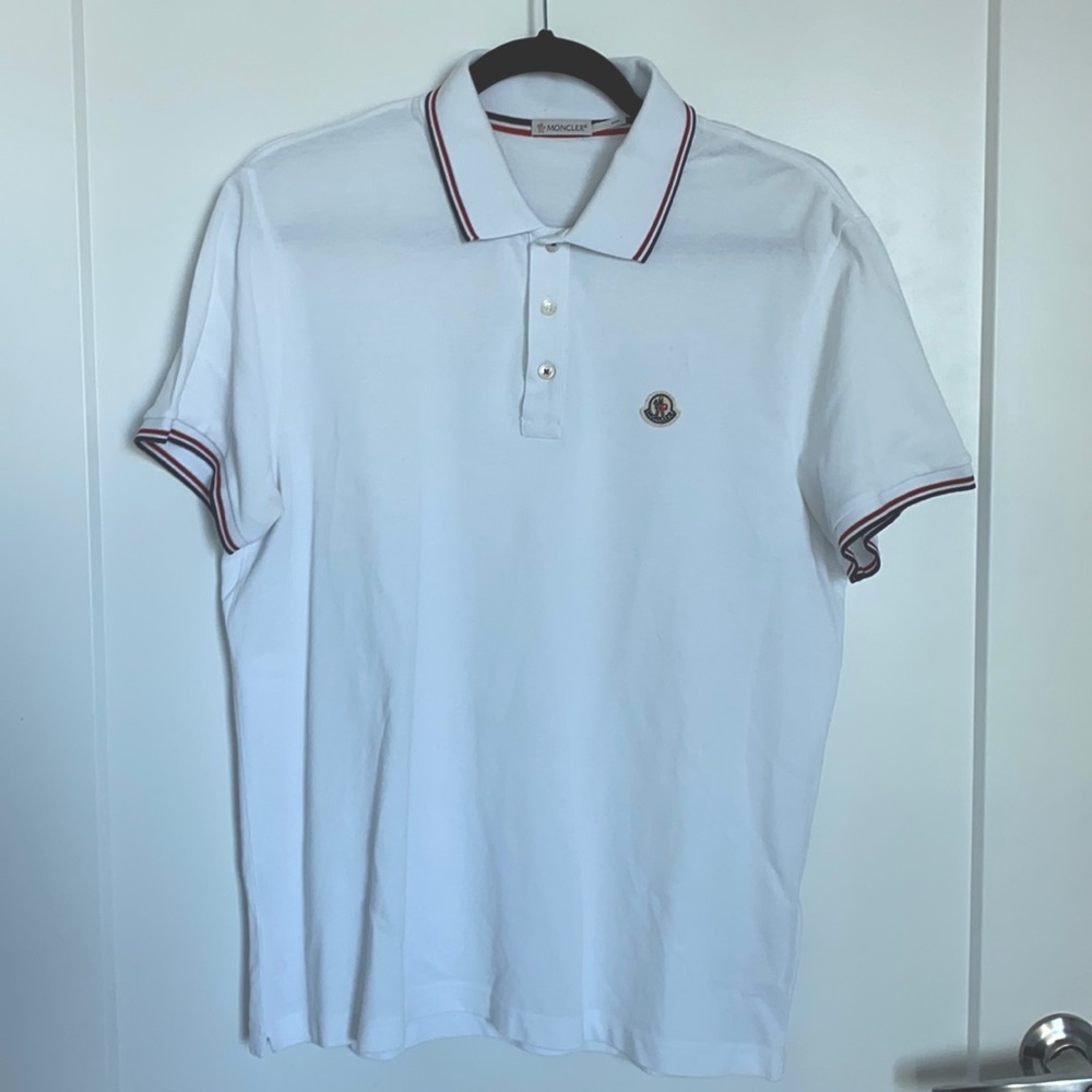 Moncler men’s white polo shirt